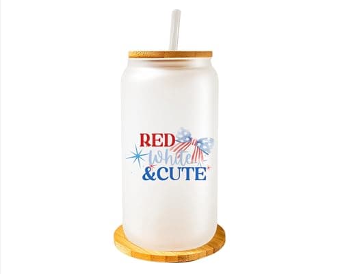Patriotic 16oz Beer Can Glass