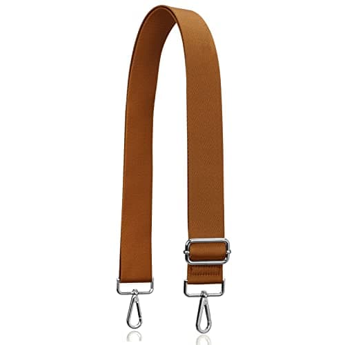 Allzedream Thick Strap Wide Adjustable Crossbody Handbag — Brown-silvery Hardware