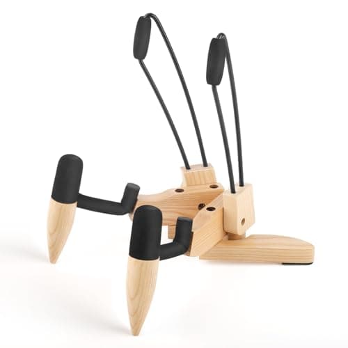 DIDA Portable Electric/Bass Guitar Floor Stand with Non-Slip Rubbers — Ash wood