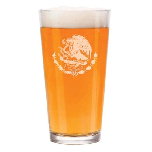 16 oz Mexico Flag Beer Pint Glass Gift