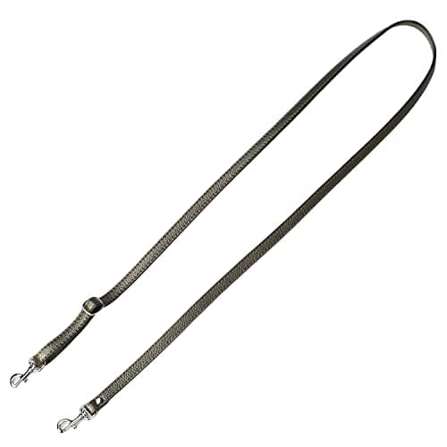 VanEnjoy Genuine Leather Crossbody Strap Replacement - 1/2" Width, 25-51" Length — Silver Grey - Silver Buckles