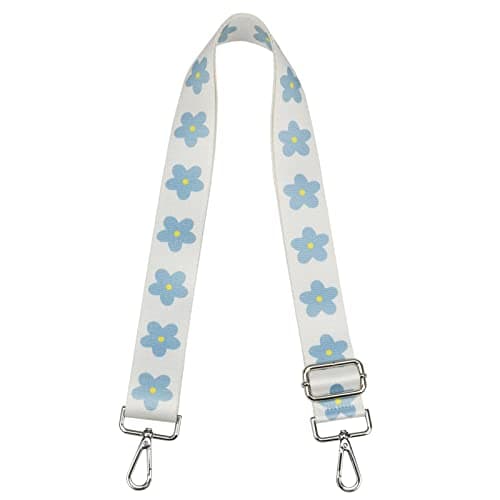 ZANQANO Adjustable Crossbody Strap for Purse and Guitar Multicolor Handbag Straps — Flower Blue White