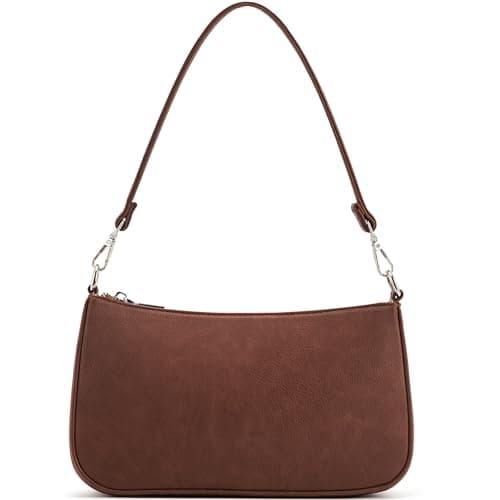 NIUEIMEE ZHOU Small Shoulder/Crossbody Clutch Bag for Women with 2 Removable Straps — Dark Brown