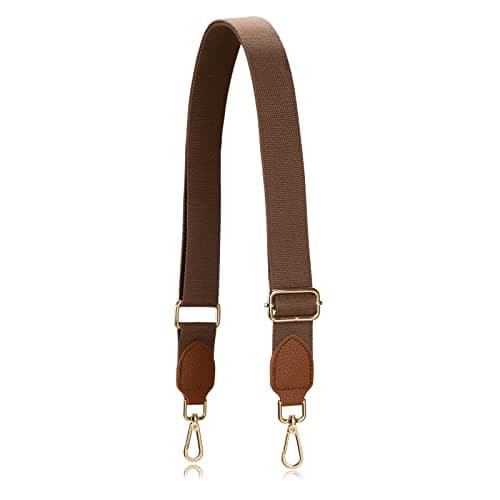 Allzedream Replacement Purse Straps for Crossbody Bags Handbag Wide Canvas Leather Adjustable — Brown a