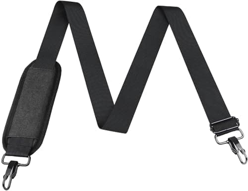BOOEUDI 56-inch Thick Soft Adjustable Shoulder Strap, Black