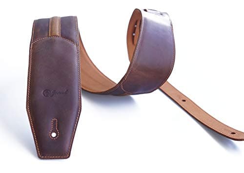 Vintage Leather Guitar Straps, 3.0 Inches Wide for Electric, Acoustic, and Bass Guitars
