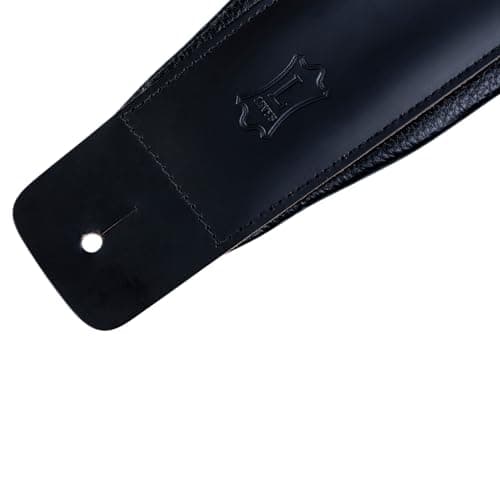 Levy's 3" Extra-Long Genuine Leather Guitar Strap Black
