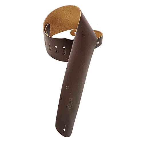Levy's Genuine Leather Bass Guitar Strap, Black M4-BLK — Dark Brown