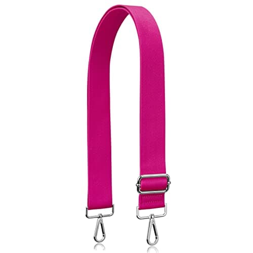 Allzedream Thick Strap Wide Adjustable Crossbody Handbag — Deep Pink-silvery Hardware