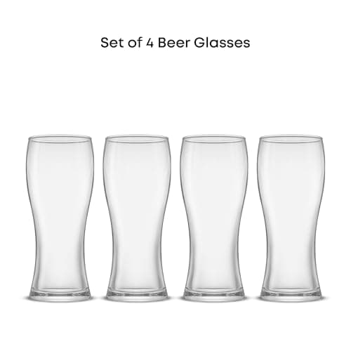 Set of 4 JoyJolt Callen 15.5oz Beer Glasses for Men