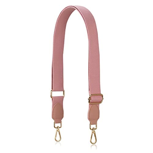 Allzedream Replacement Purse Straps for Crossbody Bags Handbag Wide Canvas Leather Adjustable — Pink