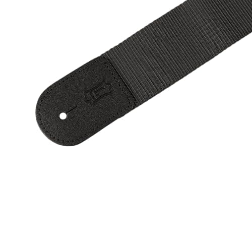 Levy's Polypropylene Guitar Strap with Leather Ends and Tri-Glide Adjuster; Black (M8POLY-BLK)