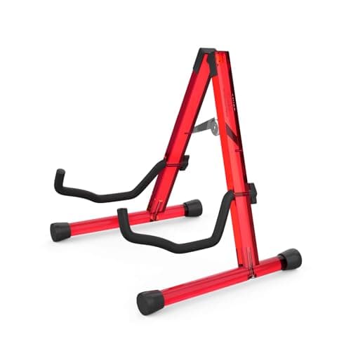 MUSO Crystal Bubble Acoustic/Electric Guitar & Bass Floor Stand — Red