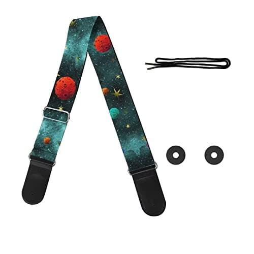 GLENLCWE Colorful Sea Turtle Guitar Strap for Acoustic, Electric & Bass — Galaxy Planets