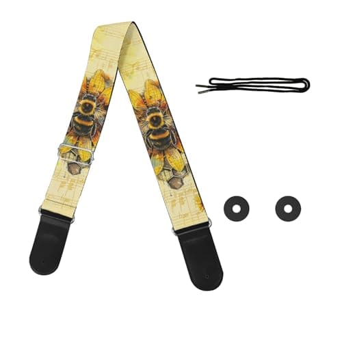 GLENLCWE Boston Terrier Print Guitar Strap for Acoustic & Electric Bass Guitars — Halloween Crow Pumpkin