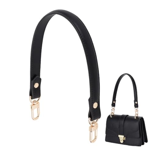 PH PandaHall Black Leather Bag Strap 45cm,DIY Handbag Making