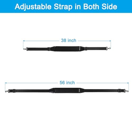 MOSISO 59 Inch Breathable Shoulder Strap, Non-Slip & Padded for Laptop Bags, Black