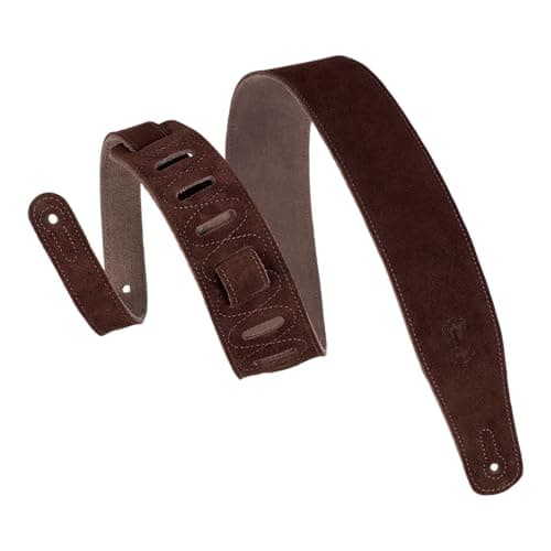 Levy's Simply Suede Series Black Guitar Strap MS26-BLK — Brown