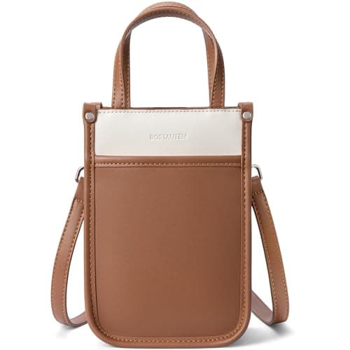 BOSTANTEN Women's Mini Crossbody Tote with Adjustable Strap — B01-beige With Brown