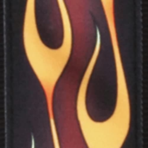 D'Addario Woven Guitar Strap - Black — Hot Rod Flame, Red