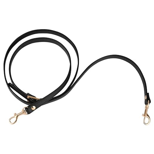 Audingull Handbag Purse Strap Replacement Adjustable Leather Crossbody — Black With Gold Buckle