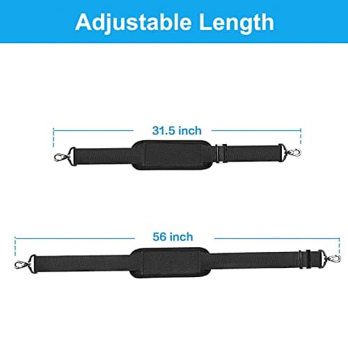 MOSISO 56 Inch Shoulder Strap for Laptop Bag, Black