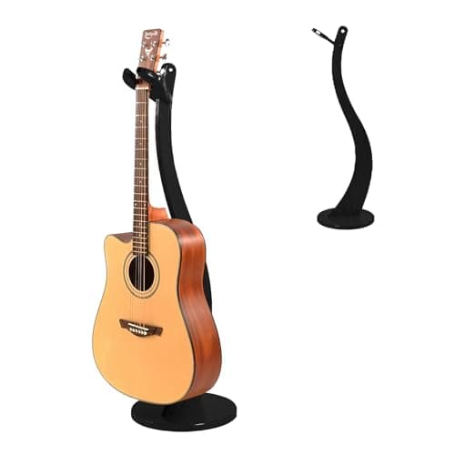Handmade Bamboo Guitar Stand for Acoustic & Electric Guitars, Mandolins & Banjos — Black