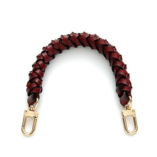 OULARIO Genuine Leather Braided Handle for Neonoe Metis Noe BB NM Beaubourg Hobo — Burgundy