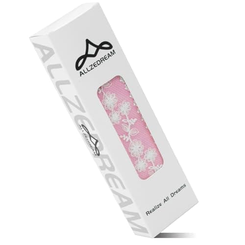ALLZEDREAM Lace Pink Guitar Strap, Genuine Leather Ends
