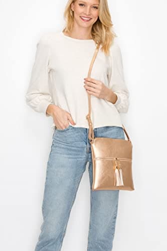 Solene Women's Lightweight Tassel Crossbody Purse, Perfect Daily and Travel Bag
