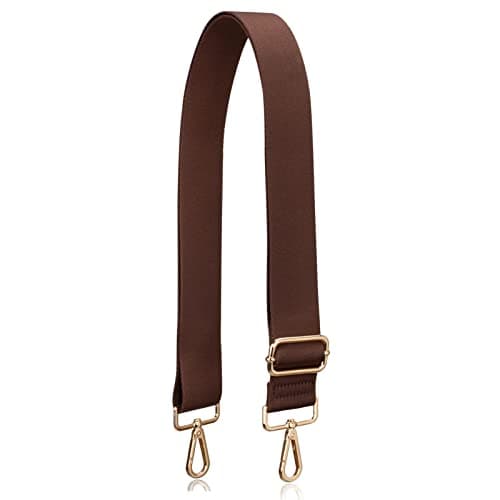 Allzedream Thick Strap Wide Adjustable Crossbody Handbag — Dark Brown-gold Hardware