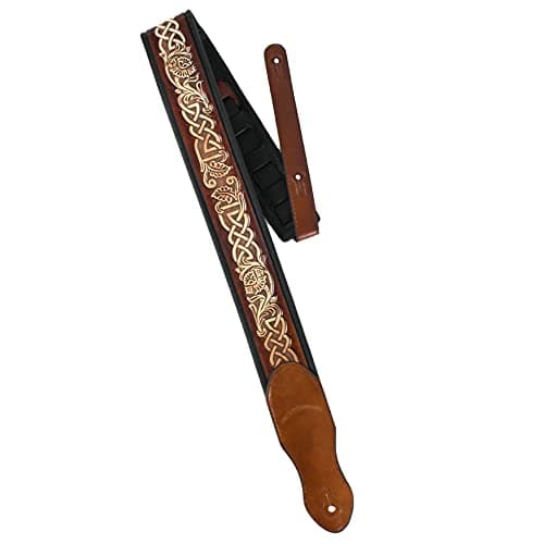 Walker & Williams Tan Full Grain Leather Guitar Strap