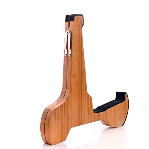 Miwayer Real Bamboo A-Frame Guitar Stand with Soft Leather Protection