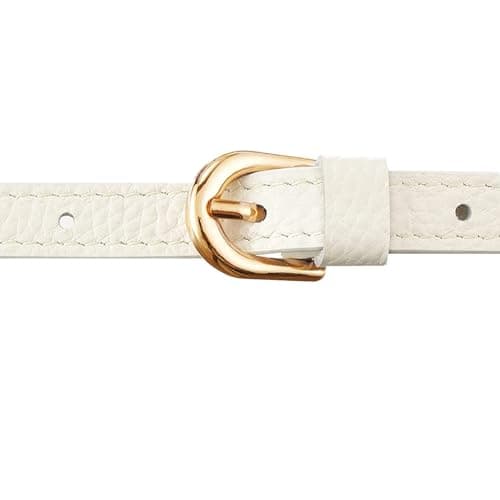 SEAVILIA Genuine Leather Purse Strap Replacement Handmade Shoulder Crossbody Bag Strap — Beige & Gold Hardware