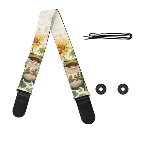 GLENLCWE Boston Terrier Print Guitar Strap for Acoustic & Electric Bass Guitars — Blood