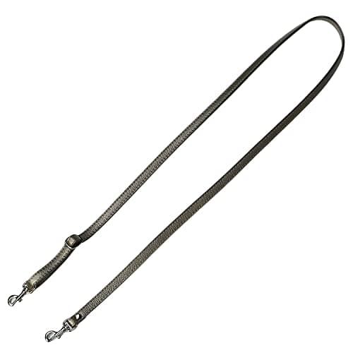 VanEnjoy Genuine Leather Crossbody Strap Replacement - 1/2" Width, 25-51" Length — Silver Grey - Gun Buckles