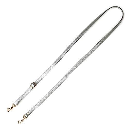VanEnjoy Genuine Leather Crossbody Strap Replacement - 1/2" Width, 25-51" Length — Silver