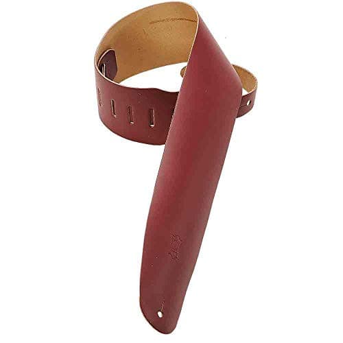 Levy's Genuine Leather Bass Guitar Strap, Black M4-BLK — Burgundy