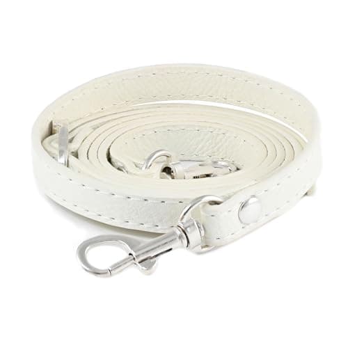 Leather Handbag Straps for Crossbody Replacement — White with Silver buckle