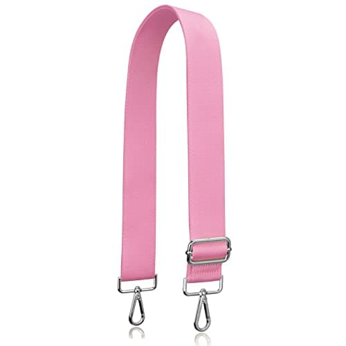 Allzedream Thick Strap Wide Adjustable Crossbody Handbag — Pink-silvery Hardware