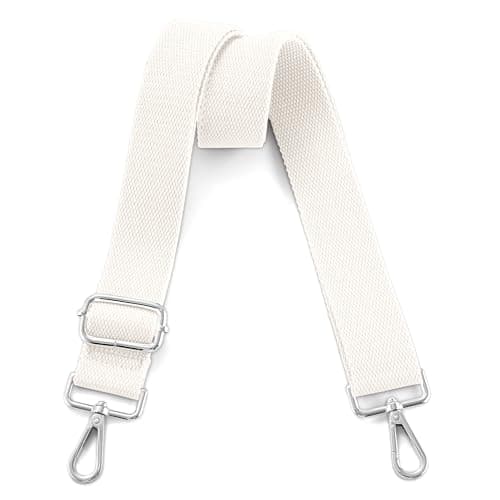 Universal Adjustable Crossbody Shoulder Bag Strap — Silver - White