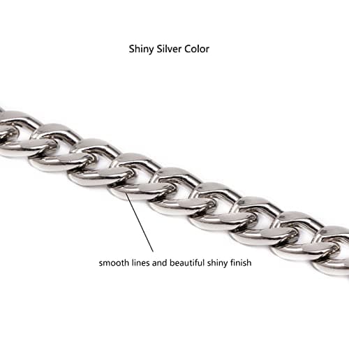 Xiazw Medium Metal Shoulder Crossbody Purse Chain Strap Replacement (26", Silver)