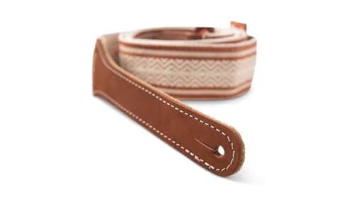 Taylor Jacquard Cotton Guitar Strap, White/Black, 2 Inches
