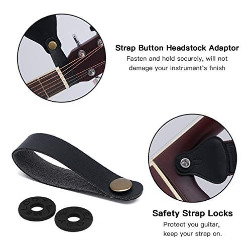 Tifanso Electric/Acoustic Guitar Strap with 3 Pick Holders