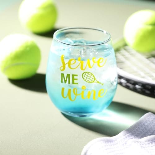 Unique Christmas Gift for Men Tennis Players: Crew Socks and Wine Glass