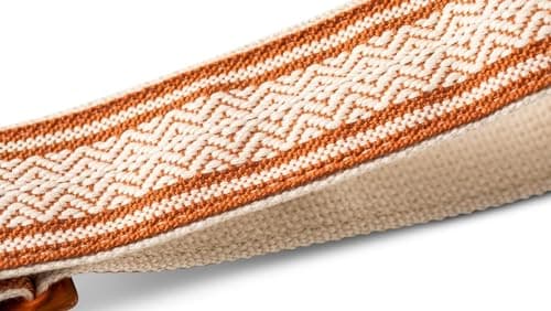 Taylor Jacquard Cotton Guitar Strap, White/Black, 2 Inches