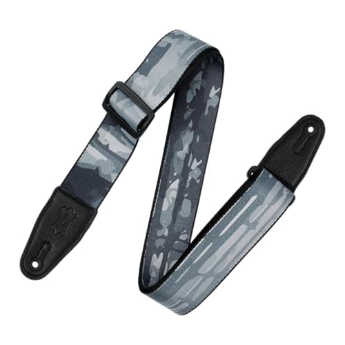 Levy's 2" Wide Polyester Guitar Strap — Grey Abstract Tree