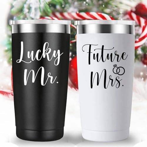 Future Mrs Travel Mug Tumbler for Newly Engaged Couples (20oz Black&White)
