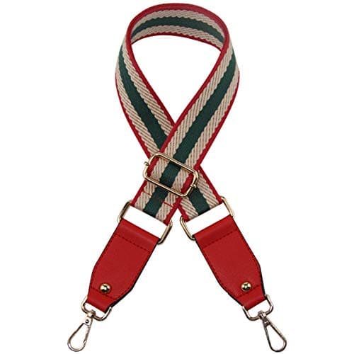 Duwi Wide Multicolor Guitar Style Handbag & Purse Strap — Red,white,green