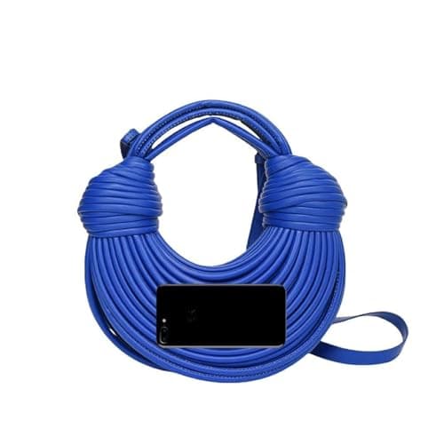 Pearlzone Hand-Woven Women's Top Handle Satchel Crossbody Bag — Blue